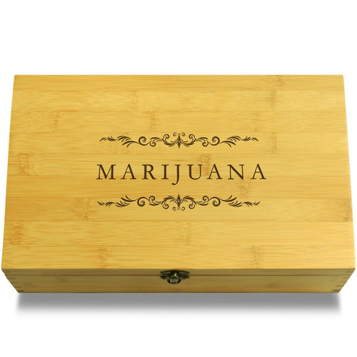 Marijuana Filigree Wooden Chest Lid